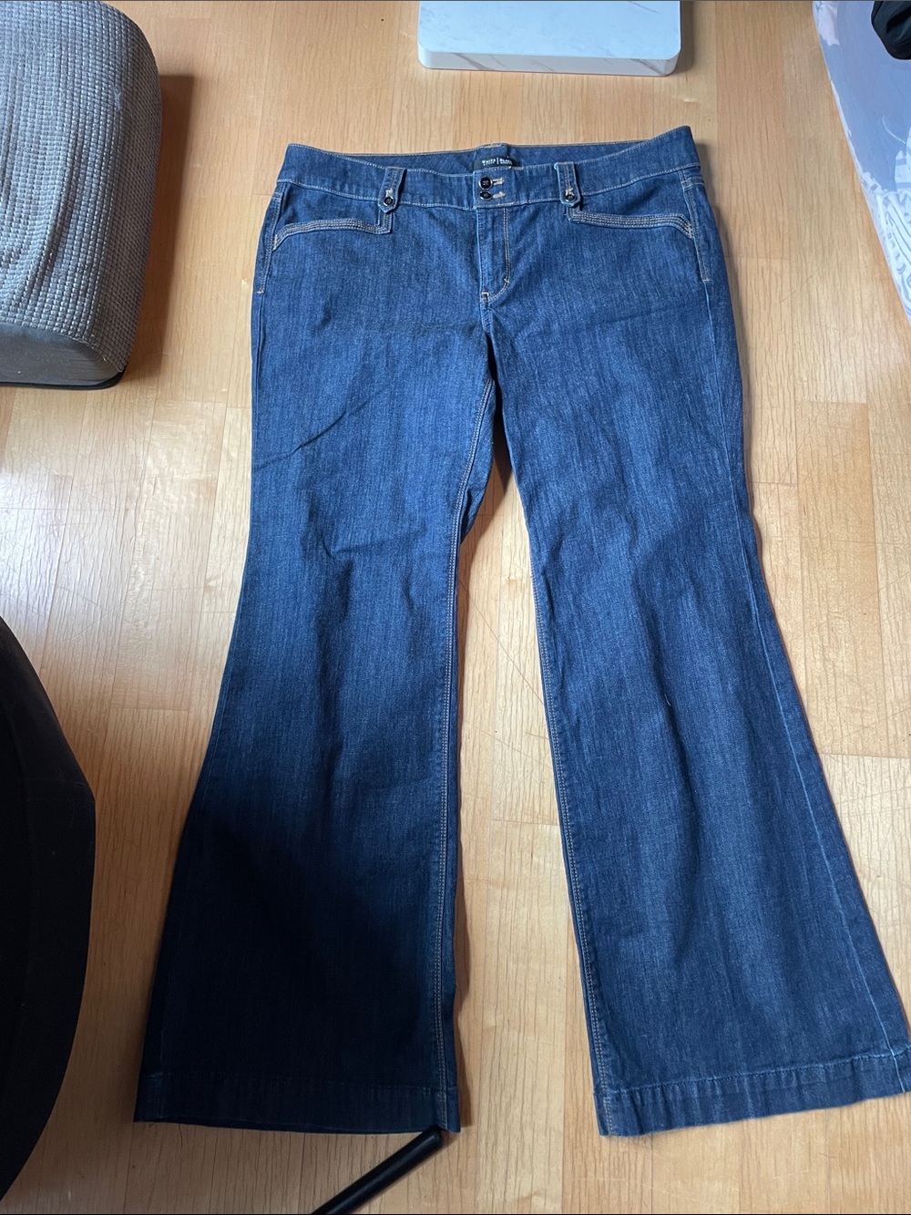 White House Black Market Dark Blue Denim Flare Jeans